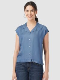 FYLTR Women's Casual Fashion Regular Fit Top with Resort Collar Neck