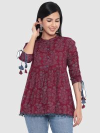 Women's Rayon Floral Print Regular Wear Top