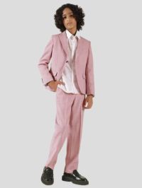 Boys Pink Regular Fit Blazer & Pant (Set of 2)