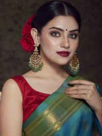 Green And Gold Chandbali Earrings