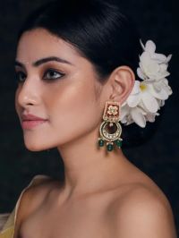 Handcrafted Gold Plated Enamel Ethnic Earrings