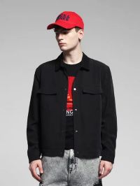 BLACK REGULAR FIT JACKET