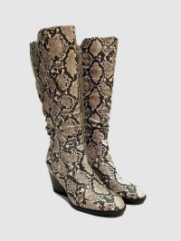 Faux Snakeskin Platform Boots
